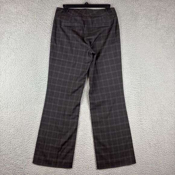 Focus 2000 Pants Women's 6P Petite Plaid Gray Straight Leg Career Workwear - Picture 8 of 12